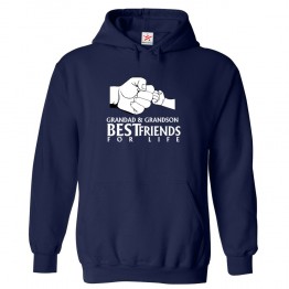 Grandad and Grandson Best Friends For Life Unisex Novelty Kids and Adults Pullover Hooded Sweatshirt